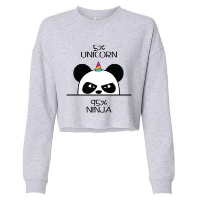 Unicorn Ninja Panda Cropped Pullover Crew