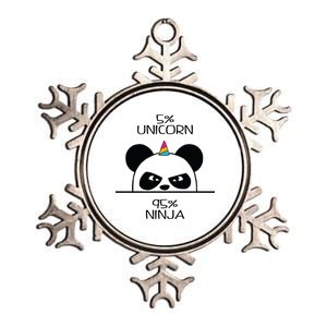 Unicorn Ninja Panda Metallic Star Ornament