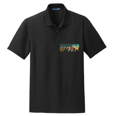 Utah National Parks Moab Utah Mighty Five Souvenir Dry Zone Grid Polo