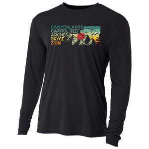 Utah National Parks Moab Utah Mighty Five Souvenir Cooling Performance Long Sleeve Crew