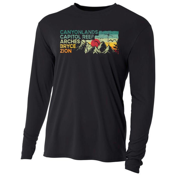 Utah National Parks Moab Utah Mighty Five Souvenir Cooling Performance Long Sleeve Crew