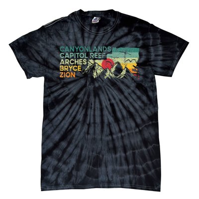 Utah National Parks Moab Utah Mighty Five Souvenir Tie-Dye T-Shirt