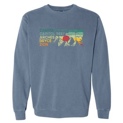 Utah National Parks Moab Utah Mighty Five Souvenir Garment-Dyed Sweatshirt