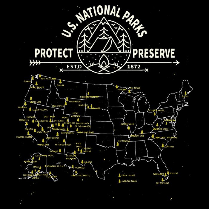 U.S. National Park Camping All 63 US National Parks Map Flatbill Hat