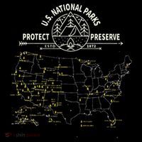 U.S. National Park Camping All 63 US National Parks Map Baby Bodysuit