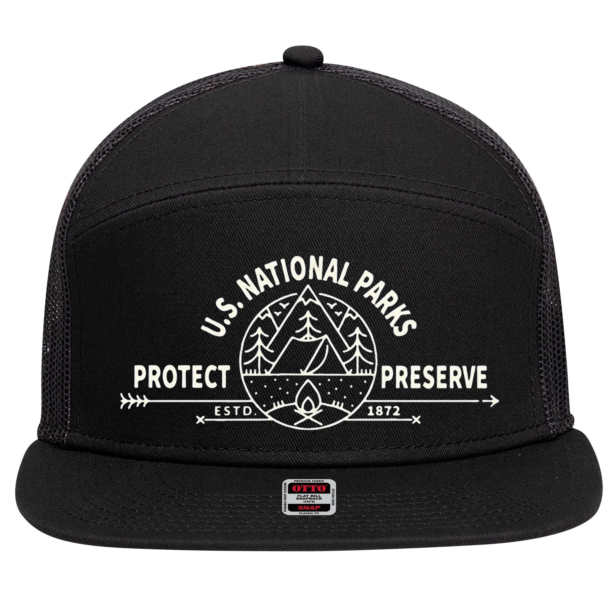U.S. National Park Preserve & Protect The US National Parks 7 Panel Mesh Trucker Snapback Hat