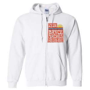 Utah National Parks Zion Arches Bryce Canyonlands State Map Full Zip Hoodie