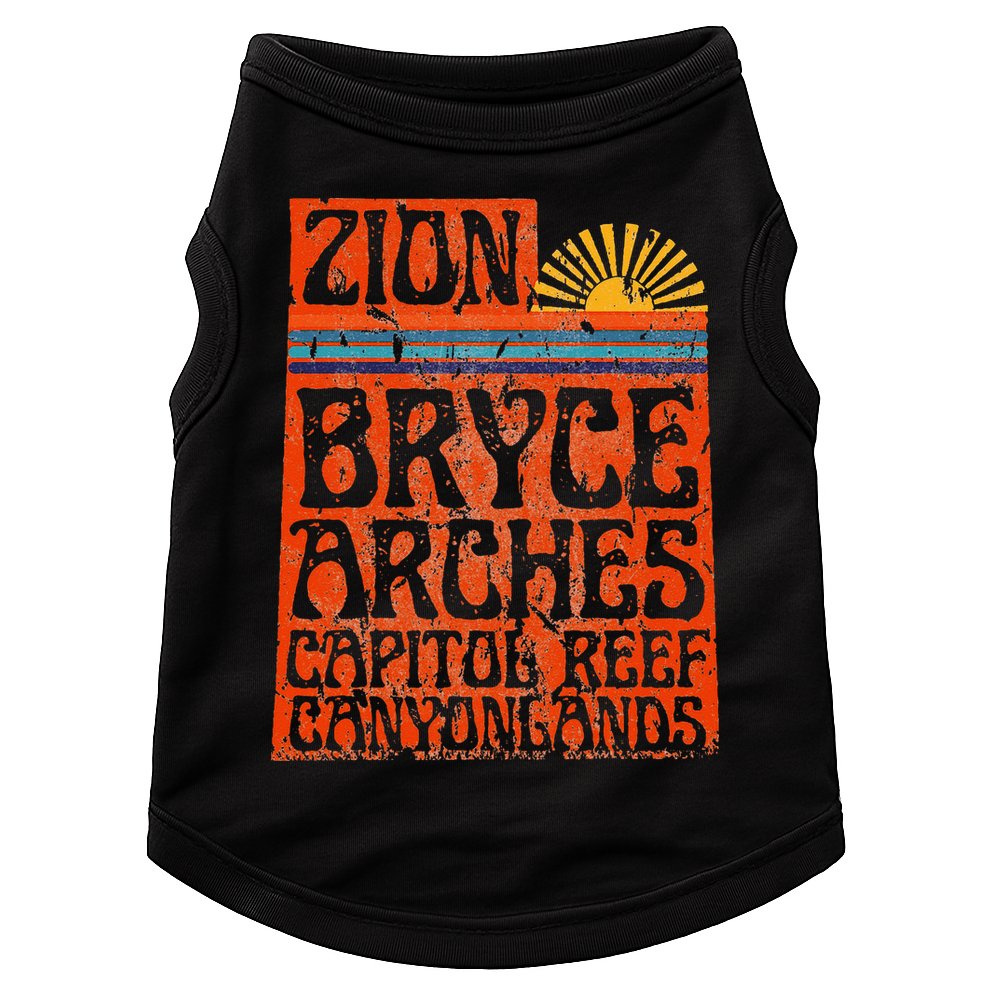 Utah National Parks Zion Arches Bryce Canyonlands State Map Doggie Tank