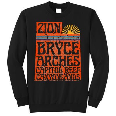 Utah National Parks Zion Arches Bryce Canyonlands State Map Sweatshirt