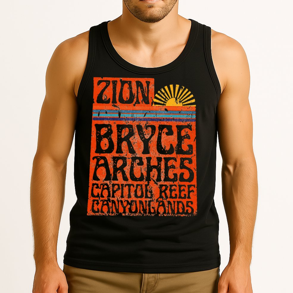 Utah National Parks Zion Arches Bryce Canyonlands State Map Tank Top