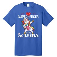 Unicorn Nurse Real Superheroes Wear Scrubs S Nursicorn Gift Tall T-Shirt