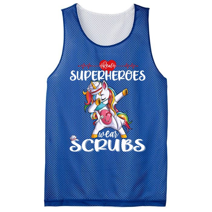 Unicorn Nurse Real Superheroes Wear Scrubs S Nursicorn Gift Mesh Reversible Basketball Jersey Tank