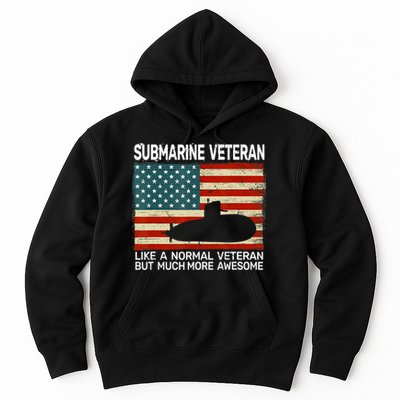US Navy Submarine Veteran USA Flag Vintage Submariner Hoodie