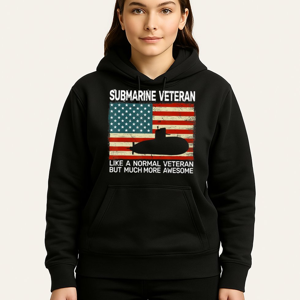 US Navy Submarine Veteran USA Flag Vintage Submariner Hoodie