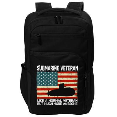 US Navy Submarine Veteran USA Flag Vintage Submariner Impact Tech Backpack