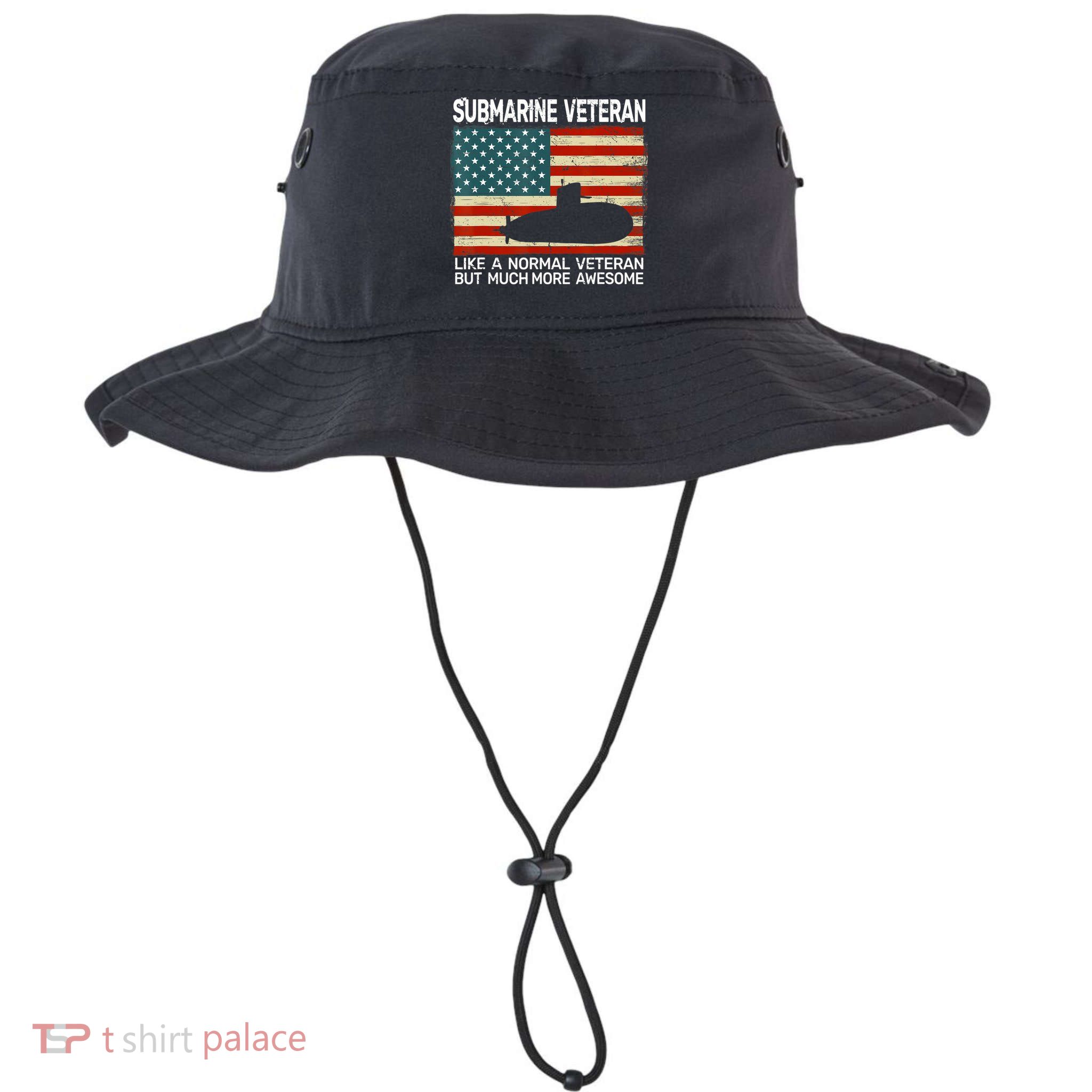 US Navy Submarine Veteran USA Flag Vintage Submariner Bucket Hat