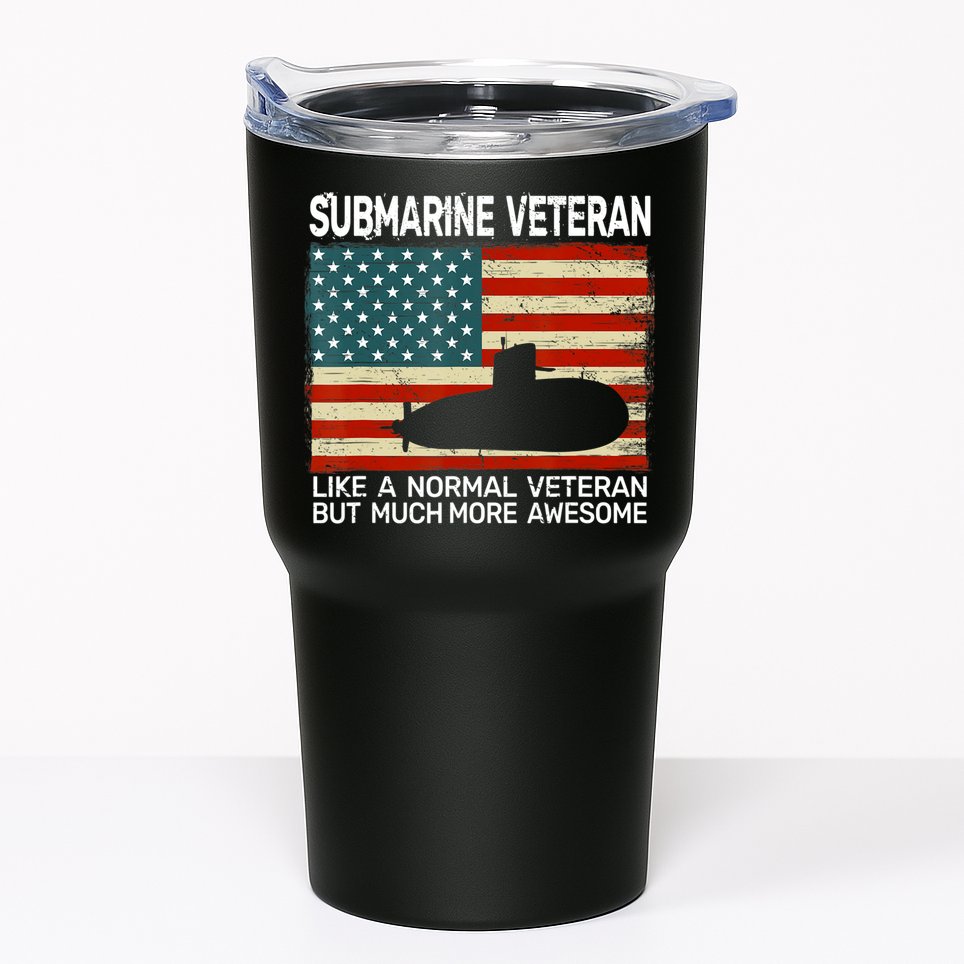 US Navy Submarine Veteran USA Flag Vintage Submariner Tumbler