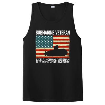 US Navy Submarine Veteran USA Flag Vintage Submariner PosiCharge Competitor Tank