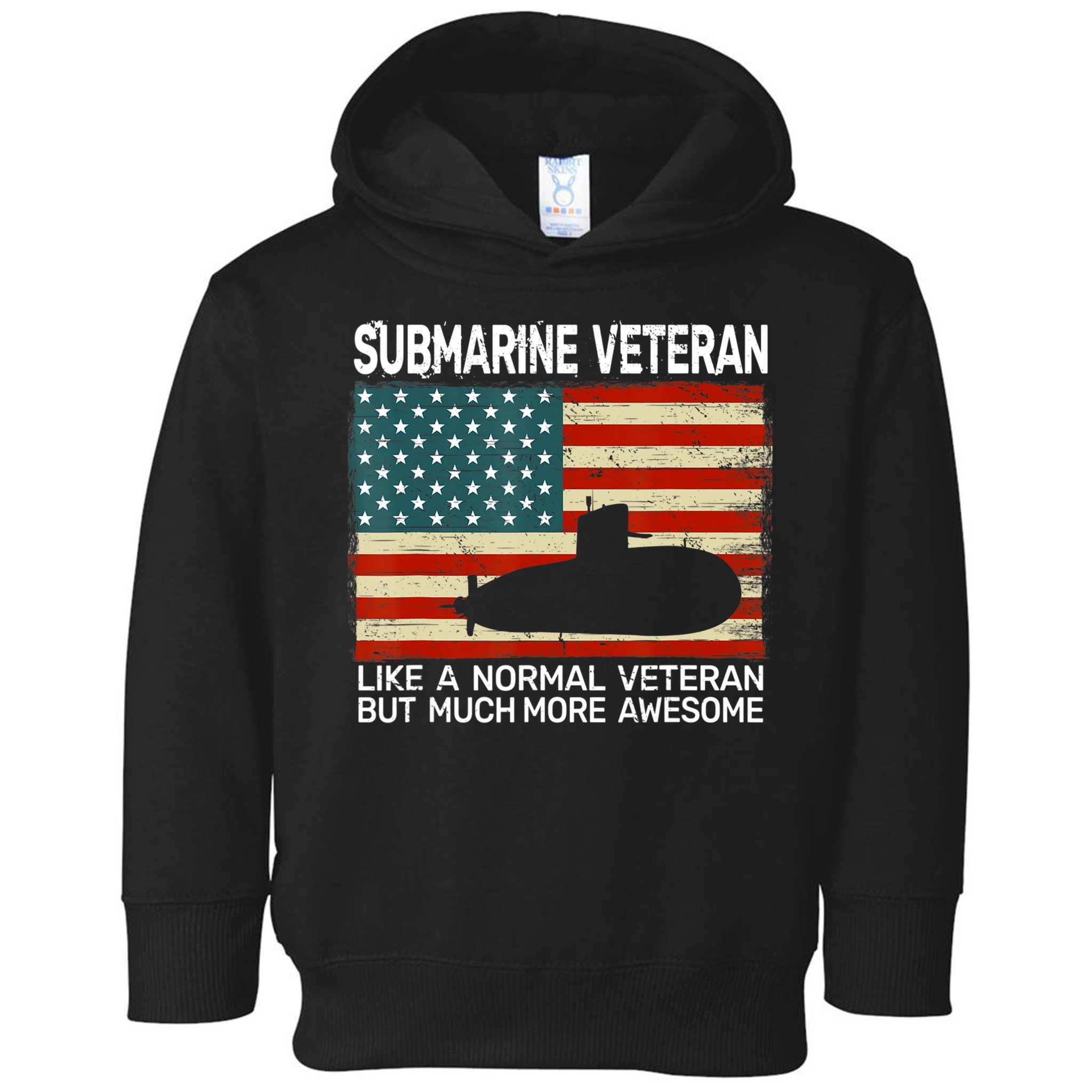 US Navy Submarine Veteran USA Flag Vintage Submariner Toddler Hoodie