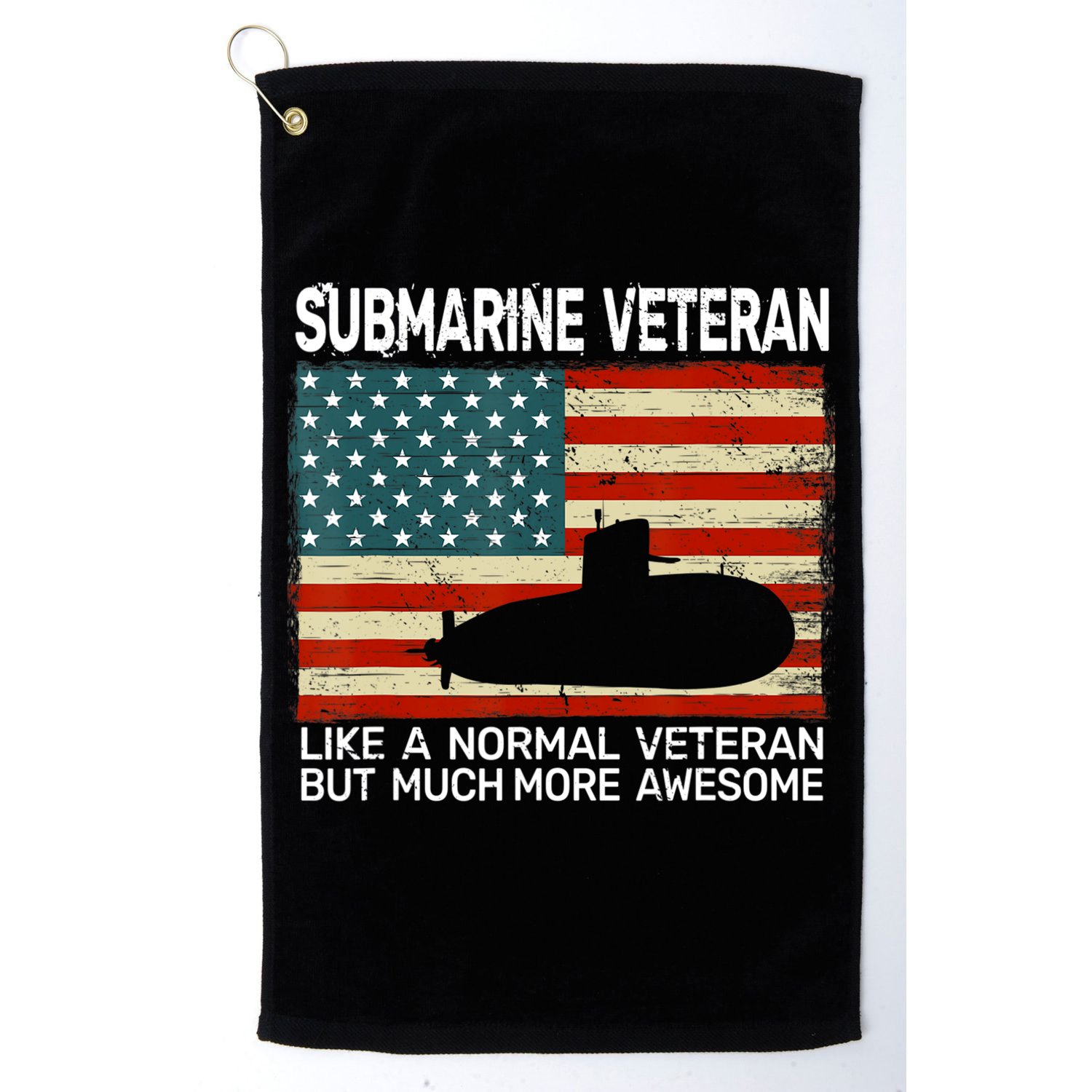 US Navy Submarine Veteran USA Flag Vintage Submariner Golf Towel