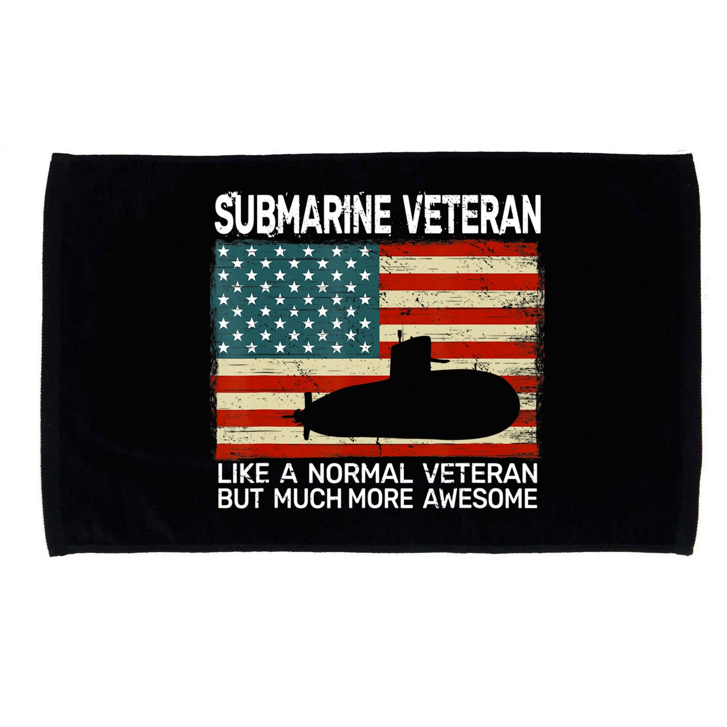 US Navy Submarine Veteran USA Flag Vintage Submariner Microfiber Hand Towel