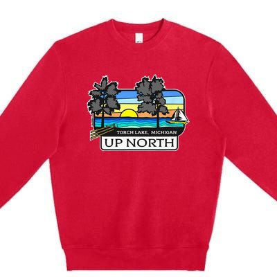 Up North Torch Lake Michigan Premium Crewneck Sweatshirt