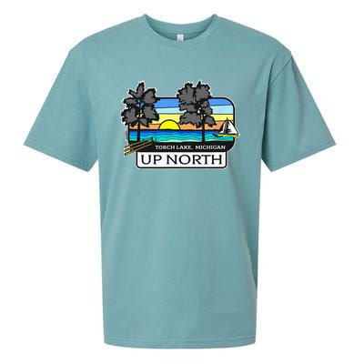 Up North Torch Lake Michigan Sueded Cloud Jersey T-Shirt