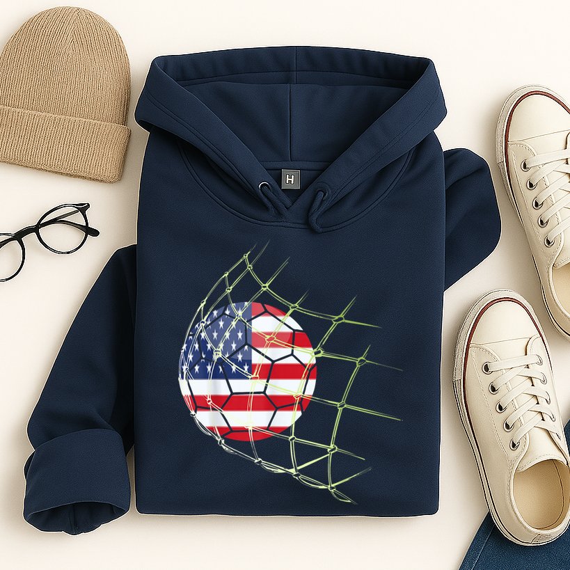 USA  National Team Soccer Jersey 2022 American Ball Flag Hoodie