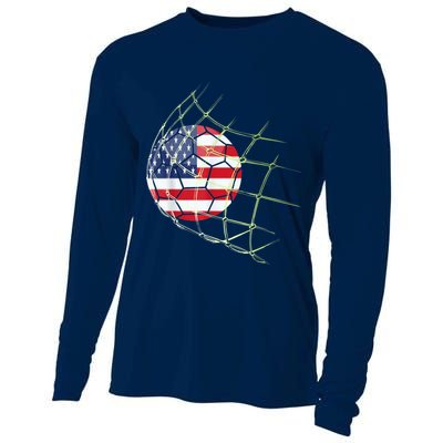 USA  National Team Soccer Jersey 2022 American Ball Flag Cooling Performance Long Sleeve Crew
