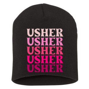 U.S.H.E.R Name Short Acrylic Beanie