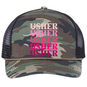 U.S.H.E.R Name Retro Rope Trucker Hat Cap