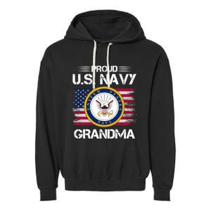 Us Na Vy Proud Grandma Proud Us Na Vy Grandma Veteran Day Garment-Dyed Fleece Hoodie