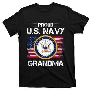 Us Na Vy Proud Grandma Proud Us Na Vy Grandma Veteran Day T-Shirt