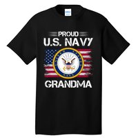 Us Na Vy Proud Grandma Proud Us Na Vy Grandma Veteran Day Tall T-Shirt