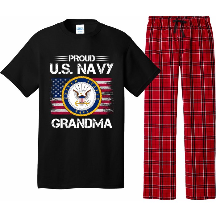 Us Na Vy Proud Grandma Proud Us Na Vy Grandma Veteran Day Pajama Set