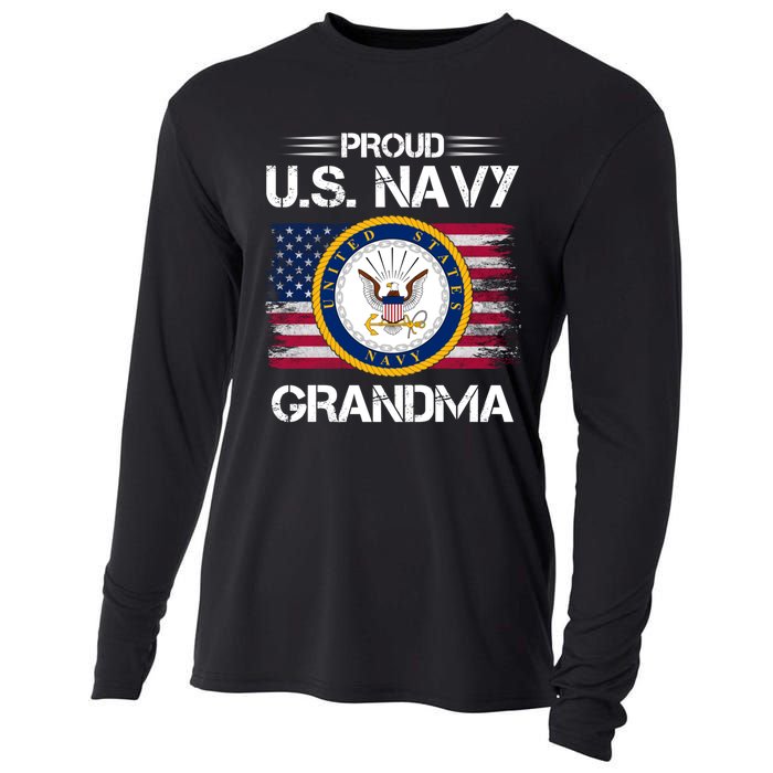 Us Na Vy Proud Grandma Proud Us Na Vy Grandma Veteran Day Cooling Performance Long Sleeve Crew