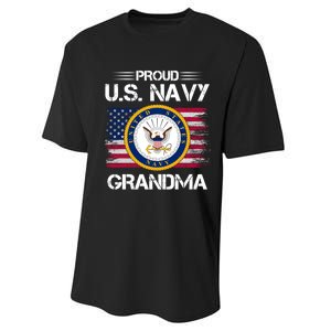 Us Na Vy Proud Grandma Proud Us Na Vy Grandma Veteran Day Performance Sprint T-Shirt