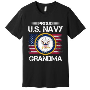 Us Na Vy Proud Grandma Proud Us Na Vy Grandma Veteran Day Premium T-Shirt