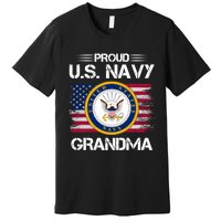 Us Na Vy Proud Grandma Proud Us Na Vy Grandma Veteran Day Premium T-Shirt