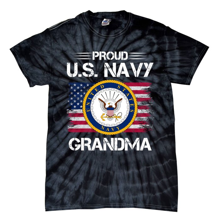 Us Na Vy Proud Grandma Proud Us Na Vy Grandma Veteran Day Tie-Dye T-Shirt