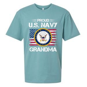 Us Na Vy Proud Grandma Proud Us Na Vy Grandma Veteran Day Sueded Cloud Jersey T-Shirt