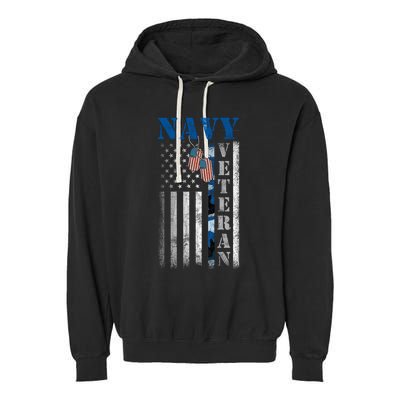 US Na Vy Patriotic Flag Na Vy Veteran Gift Garment-Dyed Fleece Hoodie