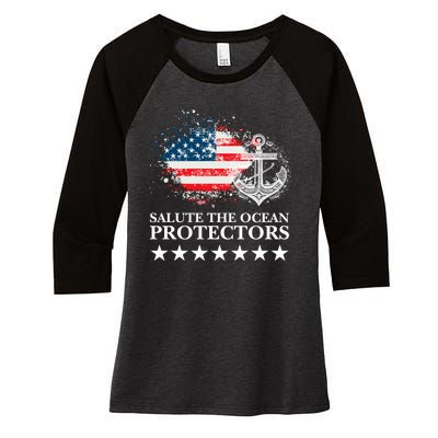 U.S.A NavyDay Veterans Military Pride Patriotic Memorial Women's Tri-Blend 3/4-Sleeve Raglan Shirt