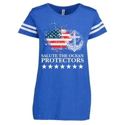 U.S.A NavyDay Veterans Military Pride Patriotic Memorial Enza Ladies Jersey Football T-Shirt