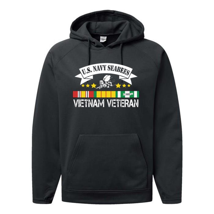 US. Na Vy Sea Bee Vietnam Veteran Flag Performance Fleece Hoodie