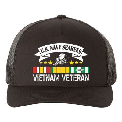 US. Na Vy Sea Bee Vietnam Veteran Flag Yupoong Adult 5-Panel Trucker Hat