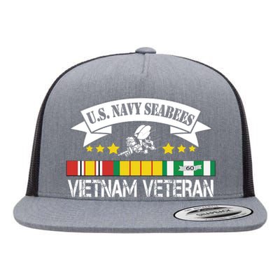 US. Na Vy Sea Bee Vietnam Veteran Flag Flat Bill Trucker Hat