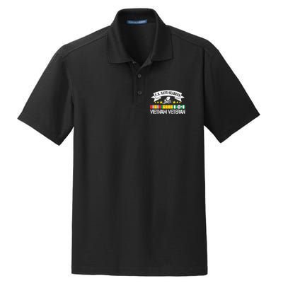 US. Na Vy Sea Bee Vietnam Veteran Flag Dry Zone Grid Polo