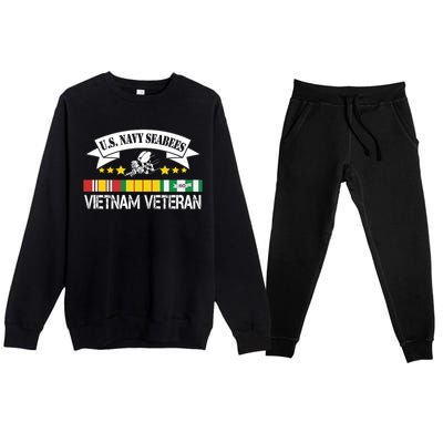 US. Na Vy Sea Bee Vietnam Veteran Flag Premium Crewneck Sweatsuit Set