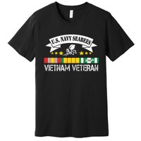 US. Na Vy Sea Bee Vietnam Veteran Flag Premium T-Shirt